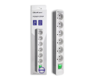 Qoltec Listwa zasilająca - 6 gniazd, 1.8m, biało-szara - 1122525 - zdjęcie 6